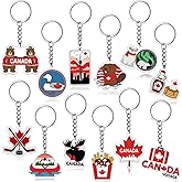 Nosiny 12 Pack Canada Keychain Acrylic Key Rings Maple Leaf Keychain Canada Gifts Souvenir for Women Men Collection Canadian Themed Party Decorations Purse Handbag Charm Pendant