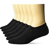 Amazon Essentials Men's 6-Pack Stay in Place Cotton Cushioned Sneaker Liner Socks