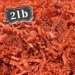 ZEBMOON 2 LB Orange Crinkle Cut Paper Shred Filler