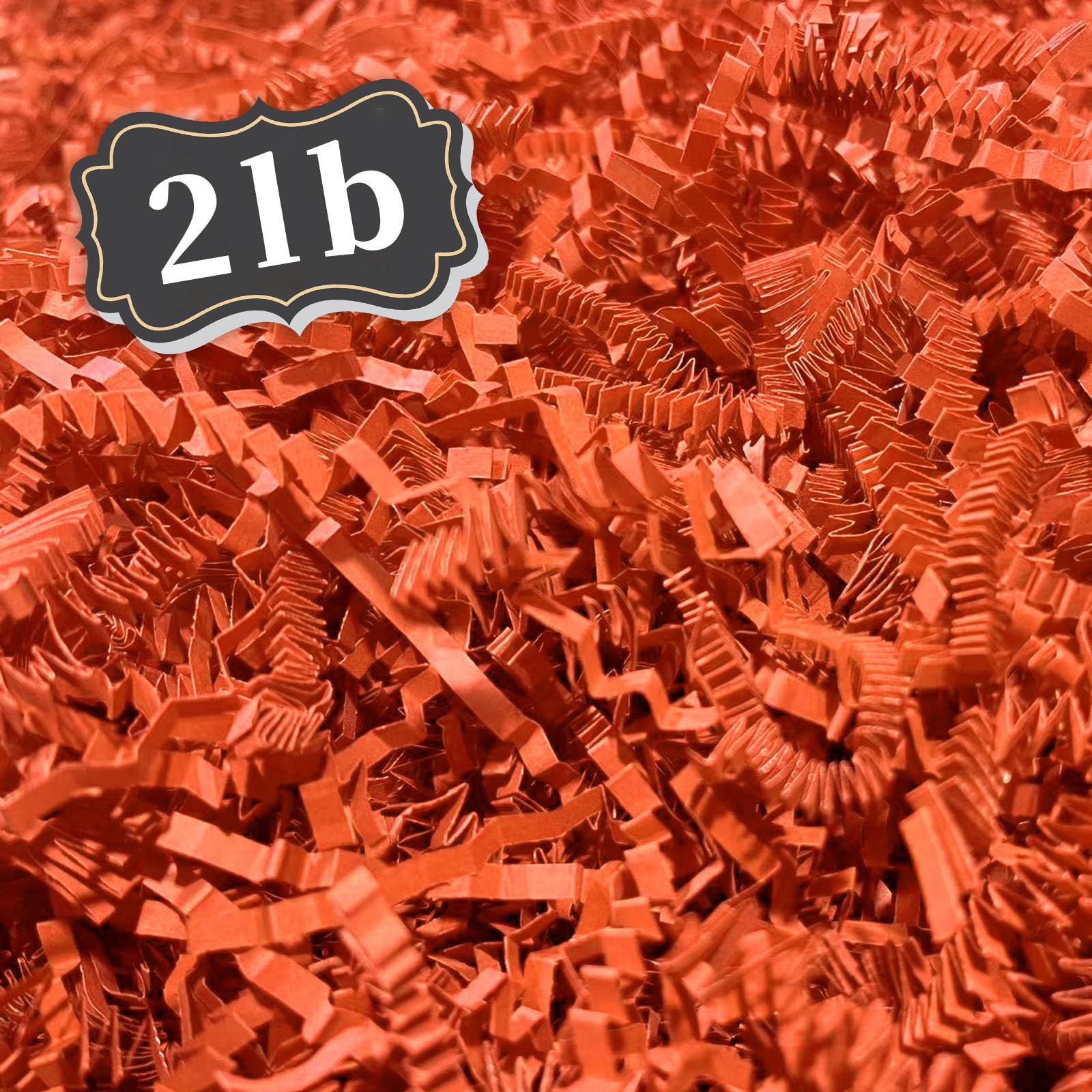 ZEBMOON 2 LB Orange Crinkle Cut Paper Shred Filler