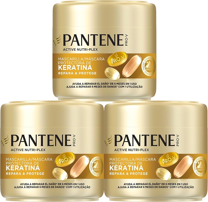 Pro-V Repara y Protege Mascarilla de Pelo Protectora de Keratina, Tratamiento Hidratante Cabello, 3x300ml