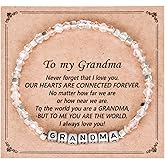 Kivosliviz Grandma Bracelets for Women Gifts from Grandkids Best Birthday Mothers Day Jewelry for Grandma Beaded Bracelet