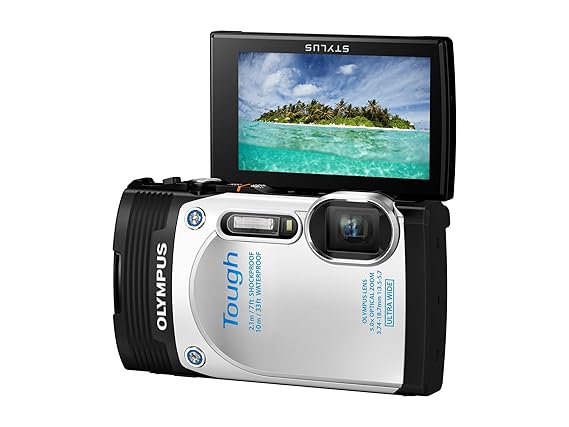 Olympus TG-850 Digitalkamera (16 Megapixel CMOS Sensor, 5-fach opt. Zoom, klappbares 7,6 cm (3 Zoll) LCD-Display, Full HD, wa