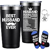 Grifarny Husband Gifts - Husbands Christmas Gift Ideas - Best Husband Ever Tumbler 20oz - Anniversary, Valentines Day, Fathers Day, Birthday Gifts for Husbands, Hubby from Wife