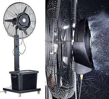 Sichler Haushaltsgeräte Outdoor Ventilator: Professioneller Standventilator VT-761.S, mit Sprühnebelfunktion (Ventilator mit 