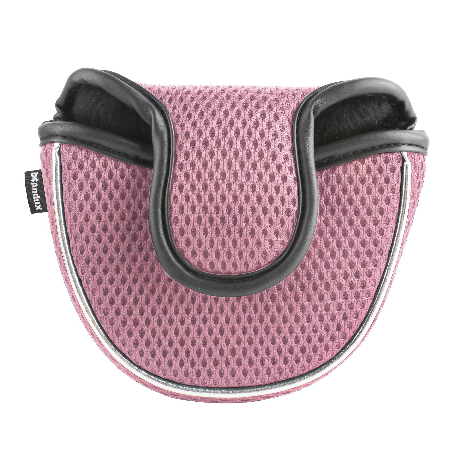 Andux Mesh Heel-Shafted Mallet Putter Cover Golf Putter Head Covers Pink, Semicircle MT/TG13