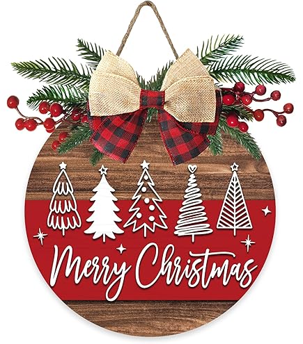 Amazon.com: Deroro Merry Christmas Tree Deer Front Door Sign