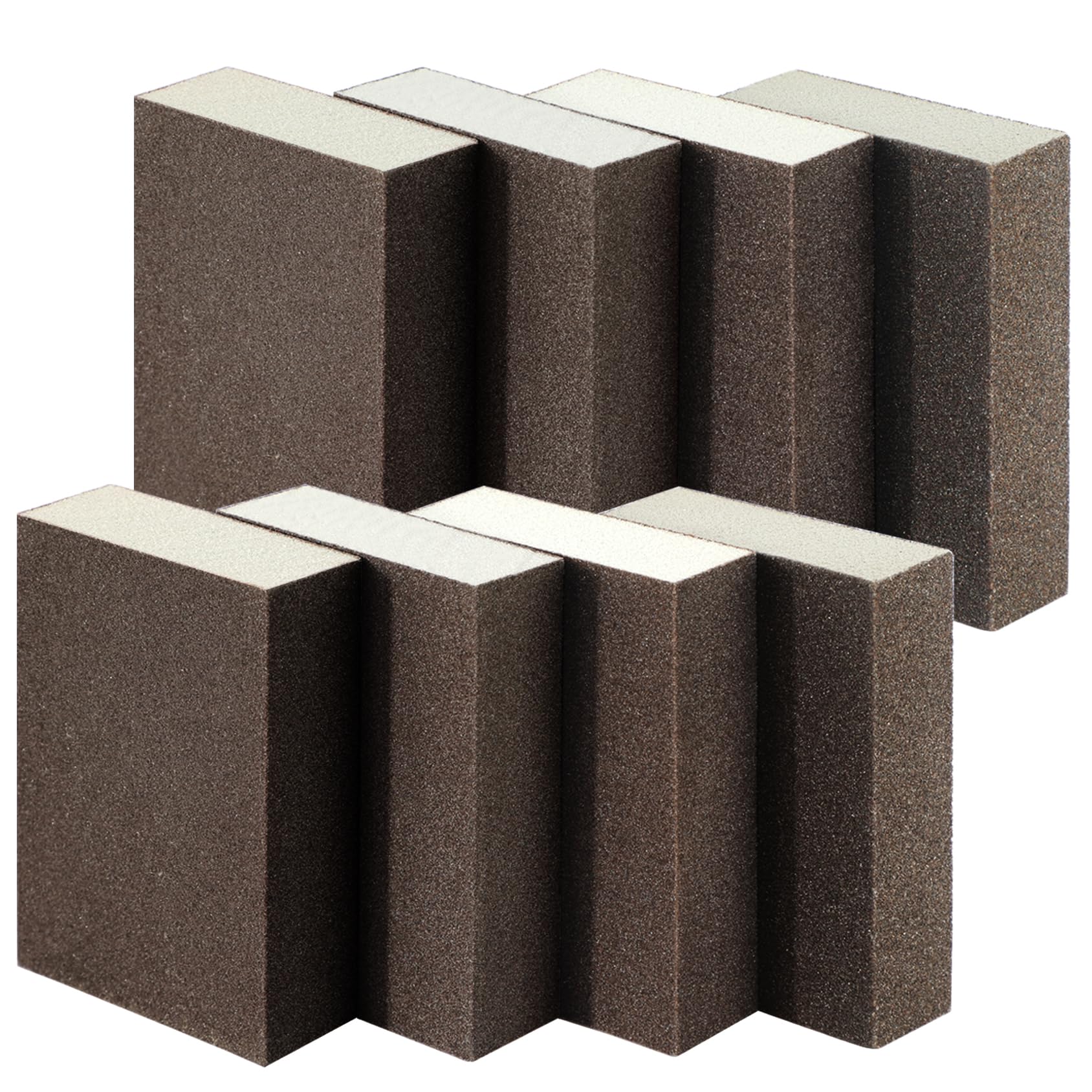 WooZuu 8 Pcs Sanding Blocks, Wet and Dry Dual-Use Sanding Sponge Coarse Medium Fine Superfine 4 Different Specifications Sandpaper Block Washable and Reusable Sandpaper for Wood Walls Paint Metal