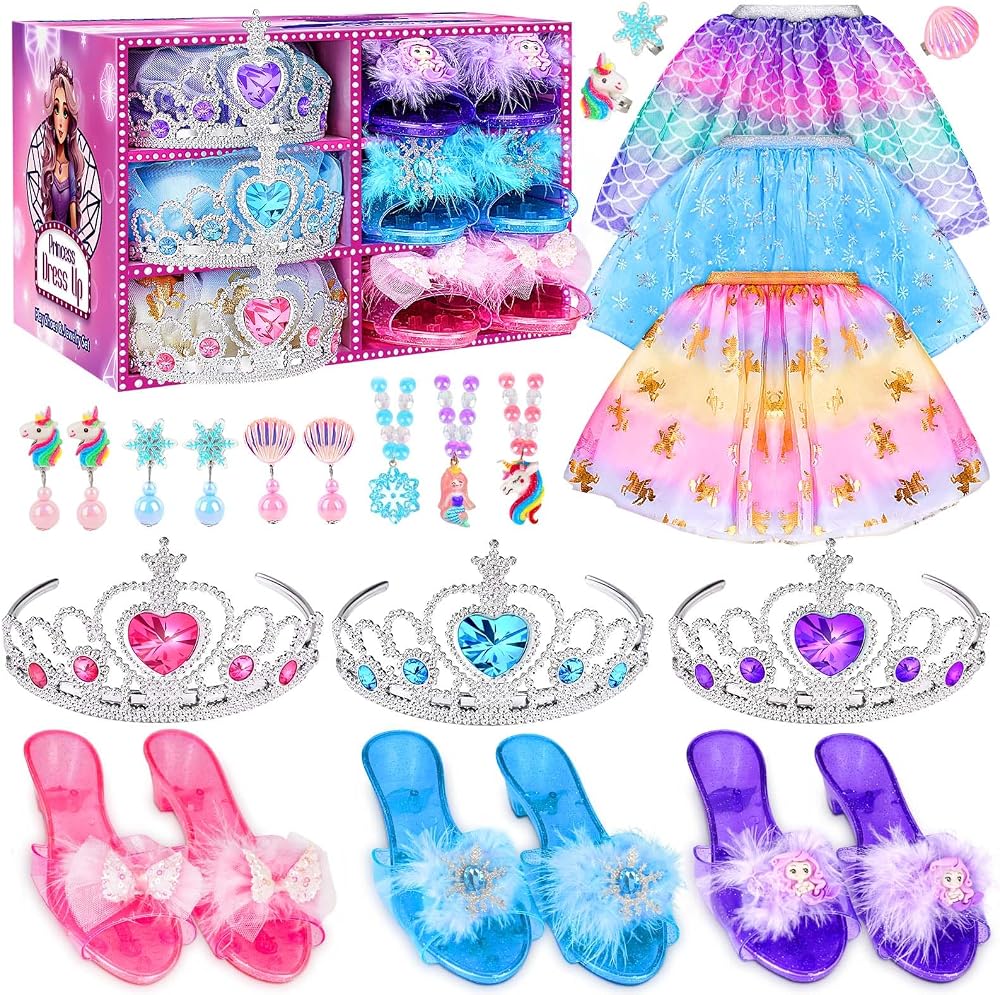 Dreamon Princess Dress Up Shoes 3 Set Girls Costume Jewelry Set