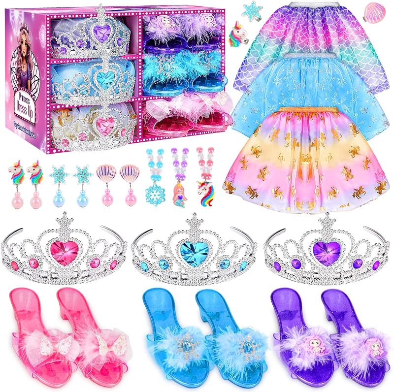 Dreamon Princess Dress Up Shoes 3 Set Girls Costume Jewelry Set