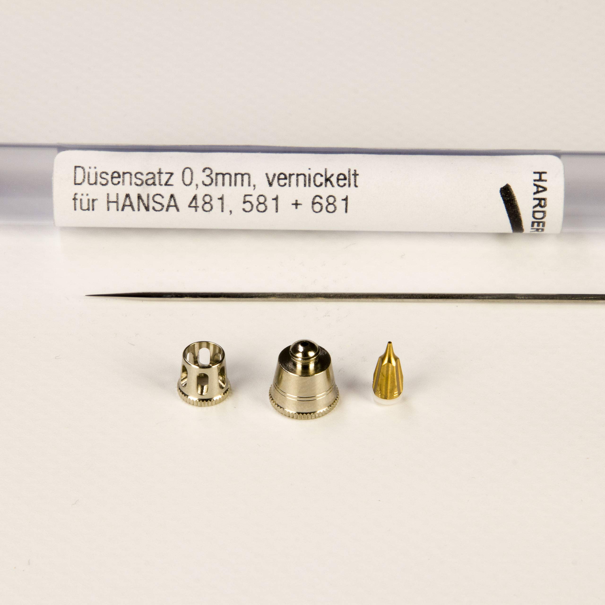 Harder & Steenbeck 218863 Nozzle Set 0.3mm, Nickel-Plated for Hansa 481, 581, 681