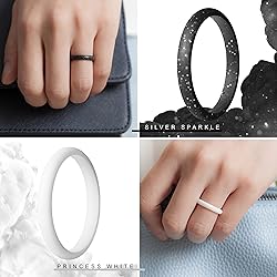 ThunderFit Stackable Silicone Wedding Rings for