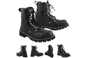 PROFIRST Waterproof Motorbike Boots Touring Motorcycle Shoes Long Ankle Casual Boots Racing Sports Touring 100% Genuine Leather Motorcycle Boot Full Black