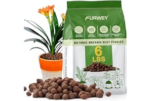 6 LBS Organic Clay Pebbles 4mm-16mm Leca for Plants 100% Natural Hydroton Clay Pebbles for Hydroponic Growing Gardening Orchi