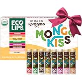 Eco Lips Mongo Kiss USDA Organic Lip Balm Variety 8-Pack Gift Set | 0.15 Tubes | Nourishing Mongongo Oil &amp; Fair Trade Cocoa Butter and Vitamin E for Dry Lips