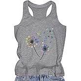 Racerback Tank Tops for Women Summer Sleeveless Round Neck Casual Graphic Tunic Shirts