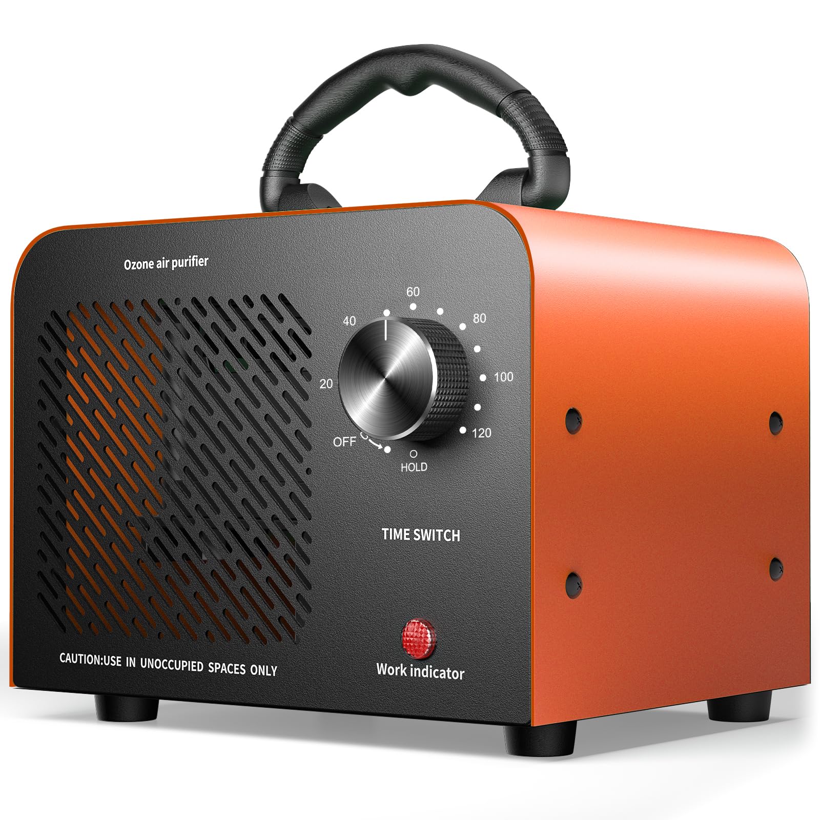 Hadlook Ozone Generator, 48,000mg/h High Capacity O3 Machine for Large Spaces Up to 4,000 Sq Ft, Portable Odor Eliminator for Car, Home, Basement, Smoke, Pets, and Commercial Use, Orange Image