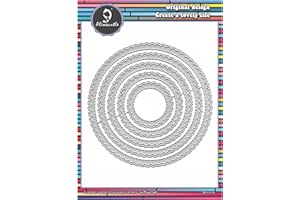 Alinacutle 5/PK - Round, Scallops Border Nesting Frame, Classic Nesting Frames,Paper Craft Die-Cuts, DIY Card Metal Punch Template