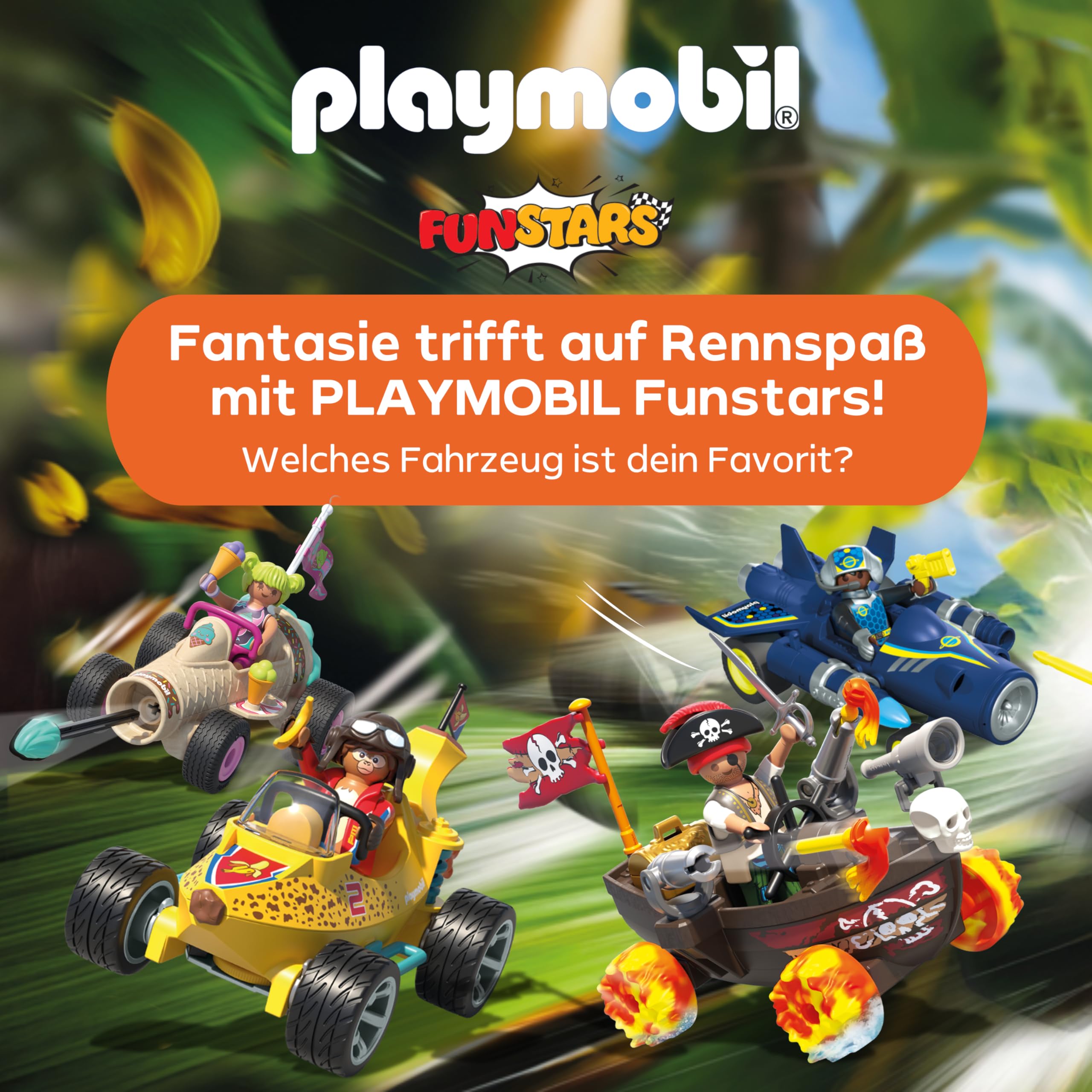 PLAYMOBIL | Fun Stars | Rasende Banane | Spielzeug ab 4 Jahren | Geschenk für Kinder | Spielzeug Auto | Mit Schießfunktion | 71717 6