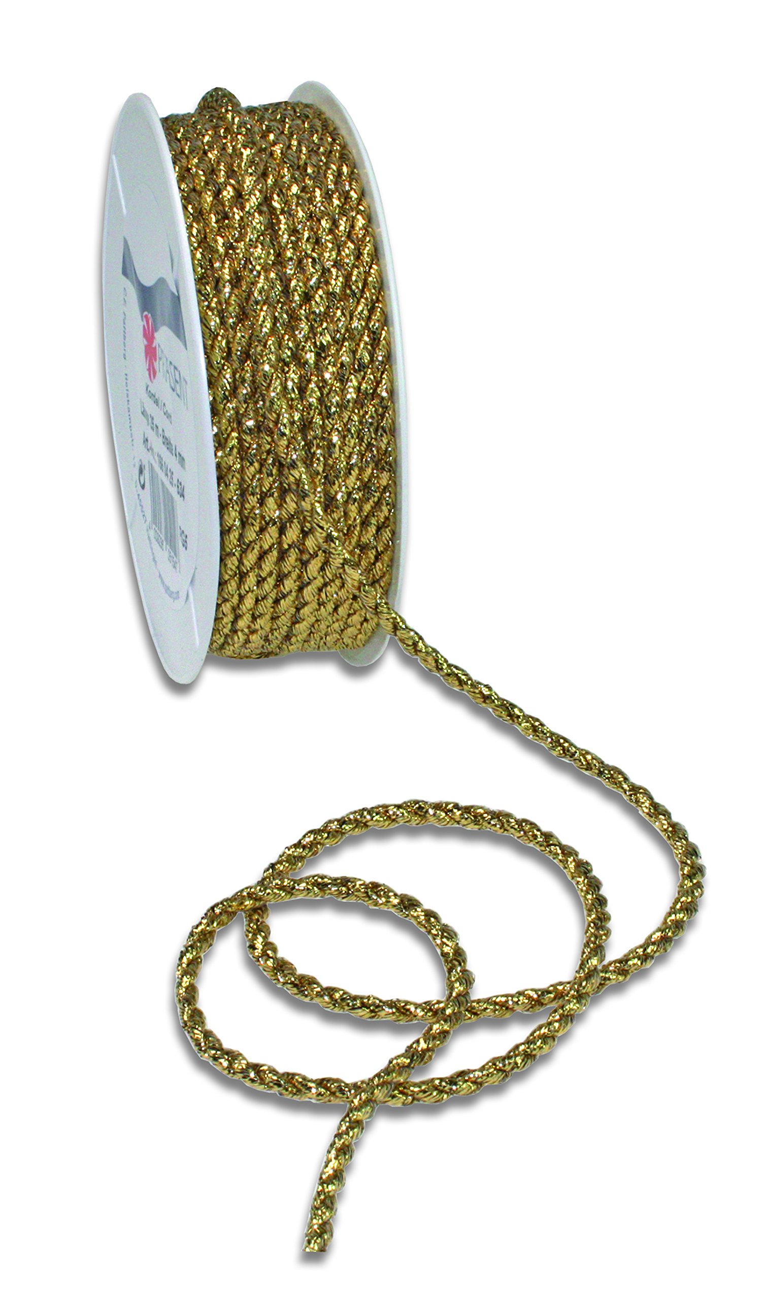 Präsent - Loire Cord Ribbon gold 25 m length - 4 mm width