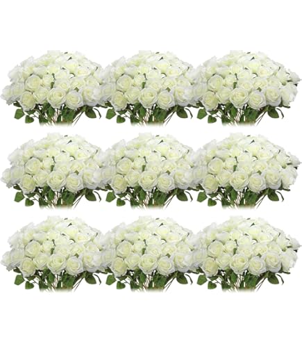 Amazon.com: Hotop 80 Pcs Rose Artificial Flowers Bulk with Long