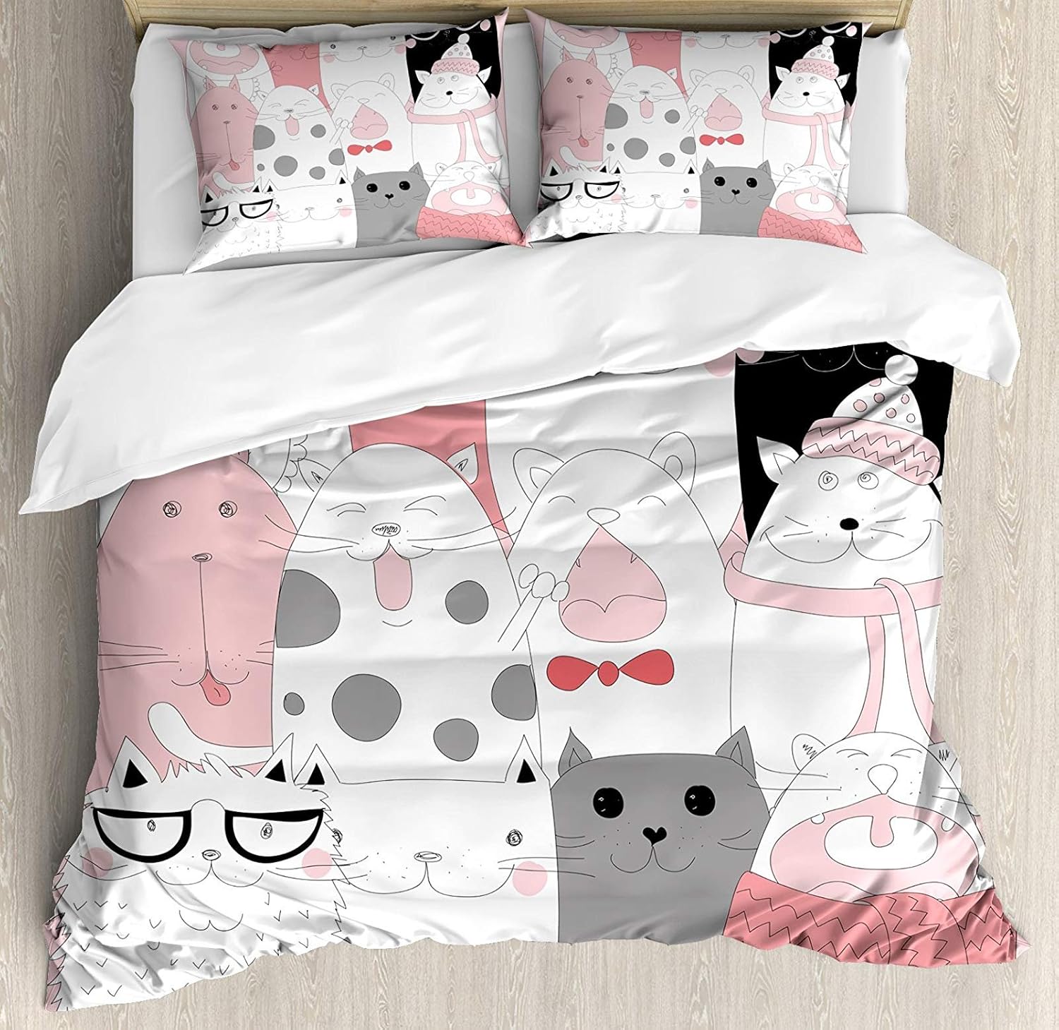 Amazon Com Cat 4 Pcs Bedding Set Full Size Cute Cartoon