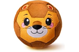 VangeBow Silent Indoor Soccer Balls for Toddlers 1-3, Inflatable Soft Plush Baby Toddler Soccer Ball Toys Gifts for 1 2 3 4 5 Year Old Boy Girl First Birthday Gift (Lion, Pump Include)