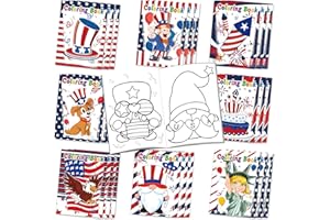 OMGOUUE Fourth of July Coloring Books Kids Indoor Activities at Home Party Favors Gift Supplies 24 Pack