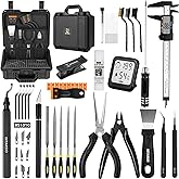 59pcs 3D Printer Tools Kit with Hard Case, 3D Printer Accessories incl Deburring Tool, Digital Caliper, Hygrometer, Nozzle Clog Poke, Pilers, Flush Cutter, for Bambu Lab, Ender 3, FDM/SLA Printers etc