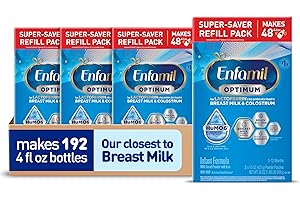 Enfamil Optimum (Enspire), Our Closest Formula to Breast Milk, Immune-Supporting Lactoferrin and Brain-Supporting DHA Baby Formula, Powder 30 Oz Refill, Pack of 4