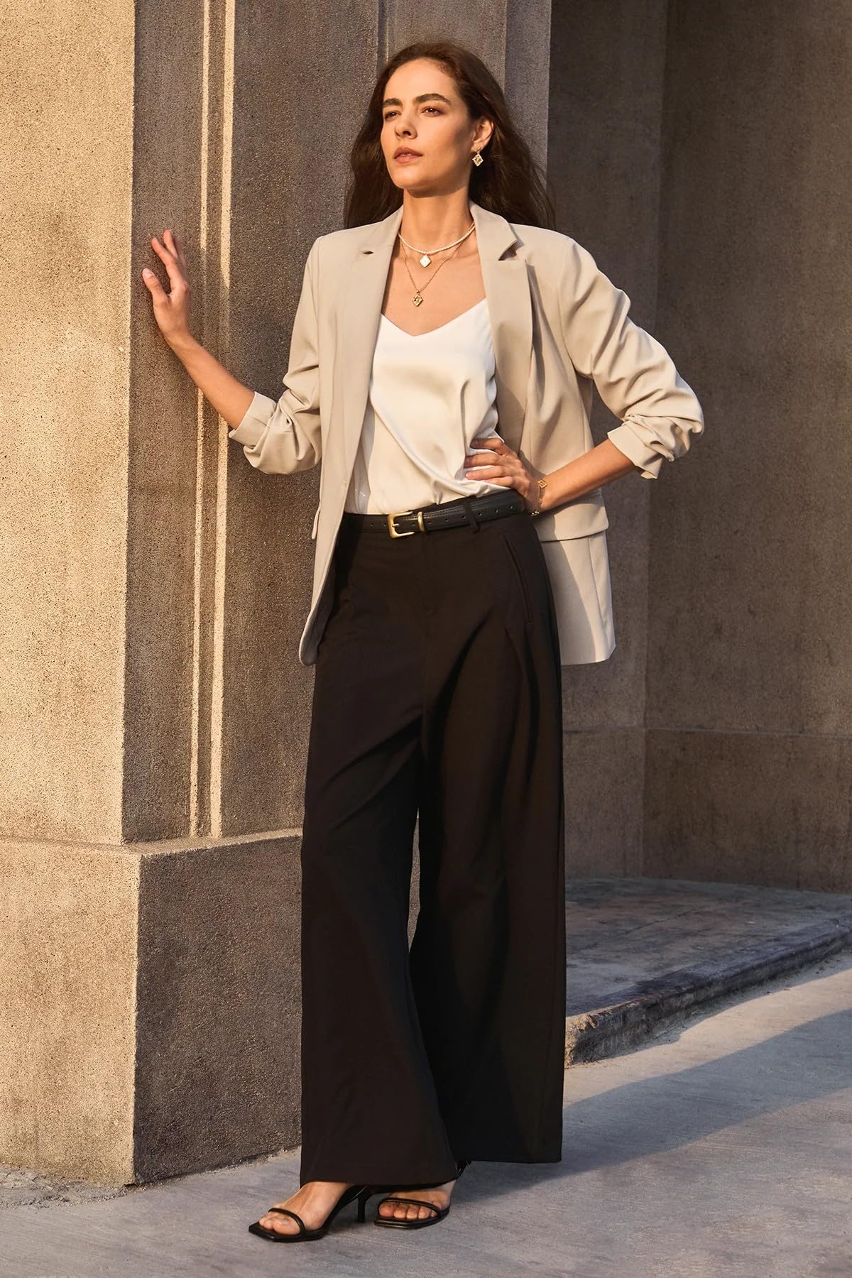 Cicy Bell Womens Casual Blazers Open Front Long Sleeve Work Office Suit Jackets Blazer