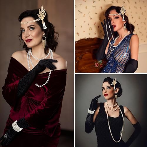 1920s Gatsby Flapper Style Long Necklace - Multi-Colored Costume Jewelry