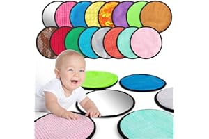INBEBY 16 Set Round Sensory Mini Mats Textured Sensory Tiles - Sensory Toys for Autistic Children, Babies and Toddlers with Sensory Issues - Tactile Sensory Walls Sensory Mats for Fidgeting Activity (Round)