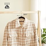 SONGMICS Velvet Hangers Set of 50 Coat Hangers with Tie Bar 360° Swivel Silver view 5