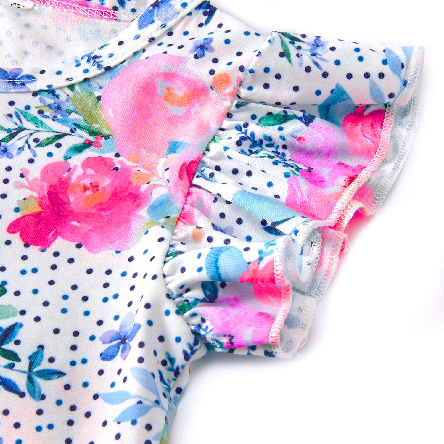 Leapparel Baby Girl Short Sleeve Romper Snap Button Onesies Small Orchid Printing Jumpsuit Daily Short-Sleeve Playsuit Soft Set 6-12 Months