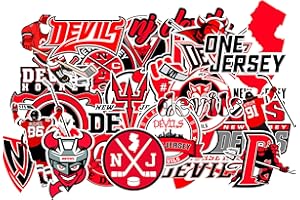 SHOREPATROL 25 PCS New Jersey American Devils Hockey Stickers for Water Bottle, Laptop, Bicycle, Computer, Motorcycle, Travel Case, Car Decal Decoration Stickers