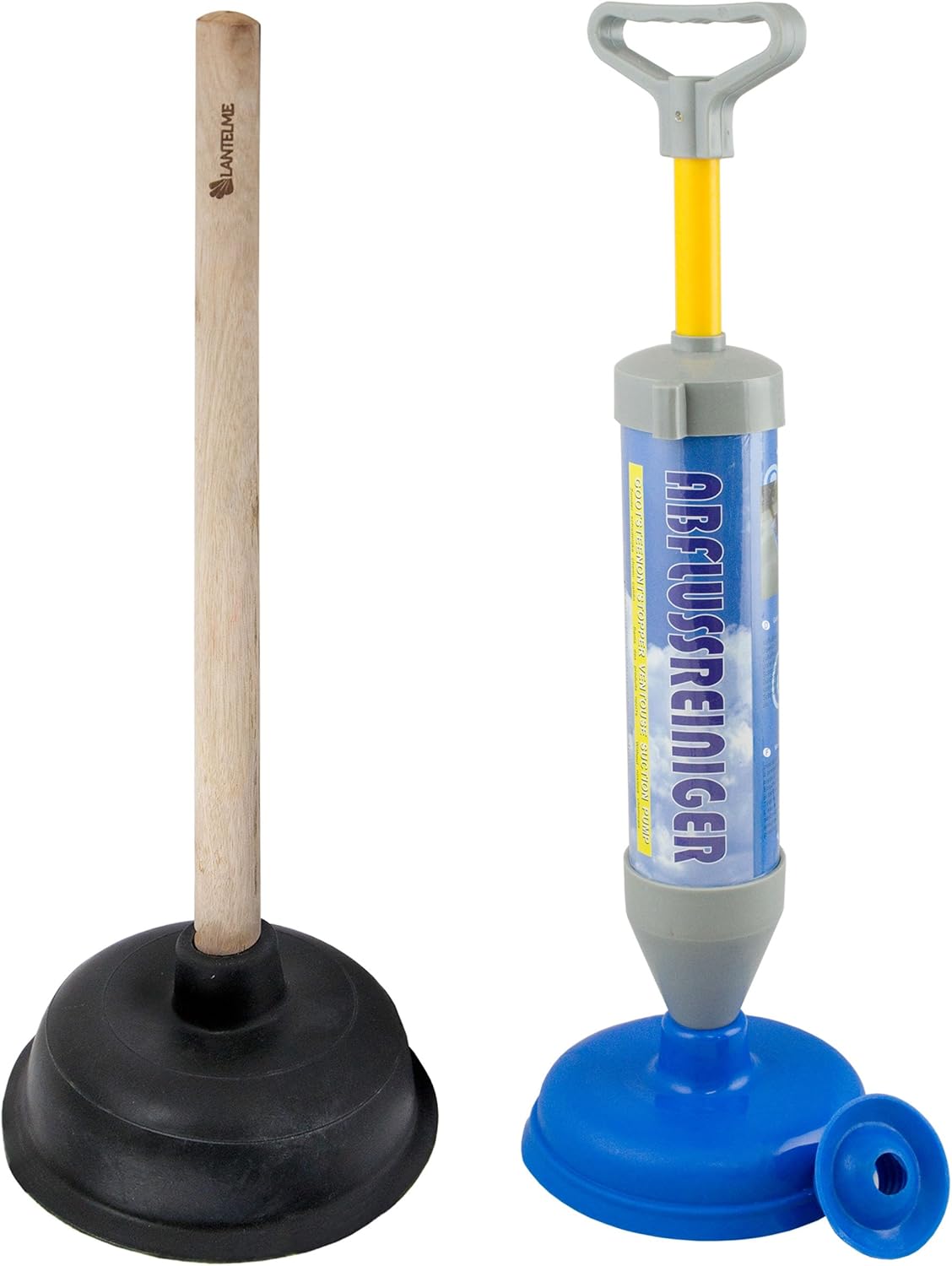 Set of cleaning pump and suction cup for bathroom, kitchen and toilet