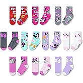 Minnie Mouse Infant Toddler Socks - 10 Pack with Grippers for Ages 6-36 Months