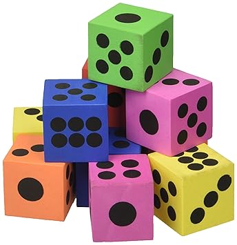 Fun Express Large Foam Playing Dice (1 Dz)