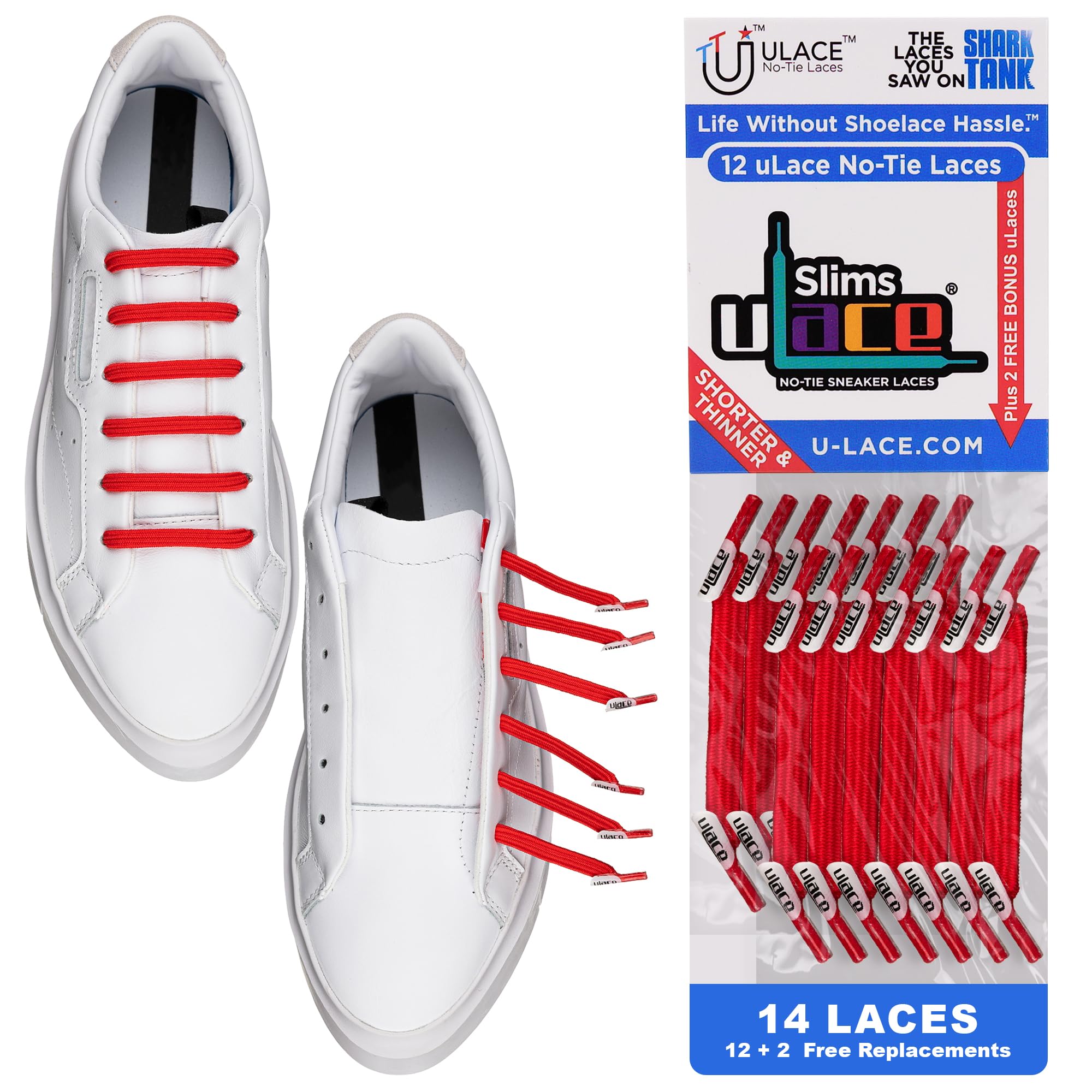 uLace Slims No-Tie Shoelaces - Elastic Shoe Laces