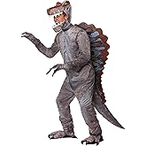 Spinosaurus Dinosaur Costume for Adults, Realistic Dino Jumpsuit Teeth & Claws for Jurassic Cosplay & Halloween