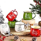 6PCS Christmas Coffee Mugs Set - 12 oz Ceramic Holiday Mugs for Hot Cocoa & Winter Beverages - Christmas Gift for Family, Friends, Women, Home Decor
