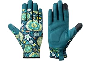 isilila Womens Gardening Gloves with Touch, Superior Grip Garden Work Gloves for Weeding, Planting, Digging and Pruning