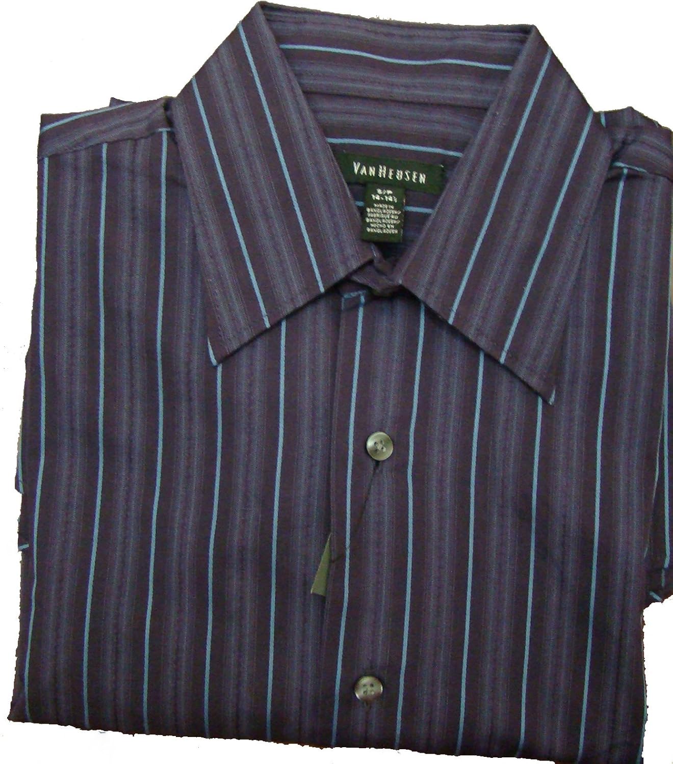 Van Heusen - Purple Long Sleeve Stripe Shirt - Size Small - 14 14 1/2 ...