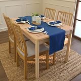 Encasa XO Table Runner 13x72 in Cotton Canvas Cobalt Blue view 2