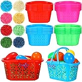 Maxcheck 20 Pcs Plastic Easter Baskets bulk Mini Easter Baskets Bag with Handles 160g Easter Grass Stuffers for Easter Egg Hunt Party Favor