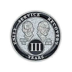 3 Year Sobriety Coin | Founders Glitter Triplate AA