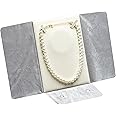 COWFEX Large Velvet Travel Jewelry Organizer Pearl Necklace Storage Carrying Case Display Folder (Grey)