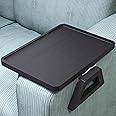 Danfoxer Couch Arm Tray,Bamboo Folding Sofa Tray,Sofa Armrest Tray Clip-On Couch Desk for Drinks,Snacks,Phone,Remote Control（Black）