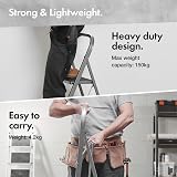 VonHaus 2 Step Steel Ladder Anti Slip Feet Foldable 150kg Capacity view 3
